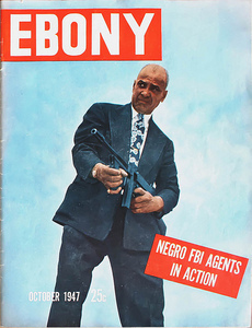 <p>Created in 1945 by John H. Johnson and still published monthly, <em>Ebony</em> is a popular pictorial lifestyle magazine modeled on <em>Life</em> and <em>Look</em> but marketed towards African Americans. By its fortieth anniversary in 1985, its circulation had grown to 2,300,000 readers. While typically focusing on black elected officials and celebrities from the worlds of sports and entertainment, <em>Ebony</em> ran a regular column by Dr. Martin Luther King Jr. in the late 1950s and occasionally featured contributions by black literary intellectuals such as Langston Hughes. The FBI opened a file on the magazine in 1947 and periodically used its pages as an outlet for promotional articles starring black FBI agents.</p>